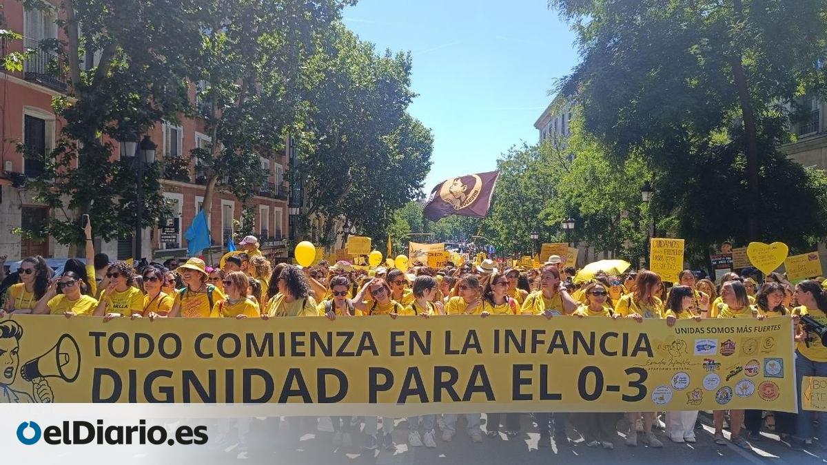 Miles de educadoras infantiles se movilizan en Madrid para reclamar mejoras laborales y educativas en el ciclo 0-3