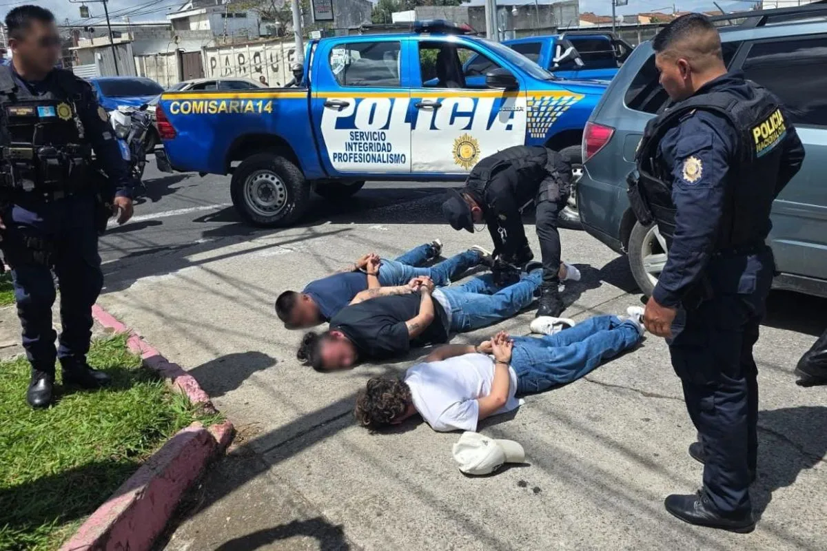 Captura de tres presuntos robacarros del Barrio 18 en Zona 7