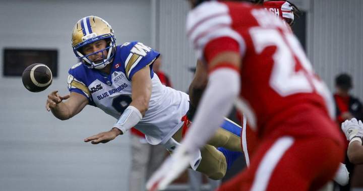 Winnipeg Blue Bombers QB Zach Collaros Likely Out for Game Against Argonauts