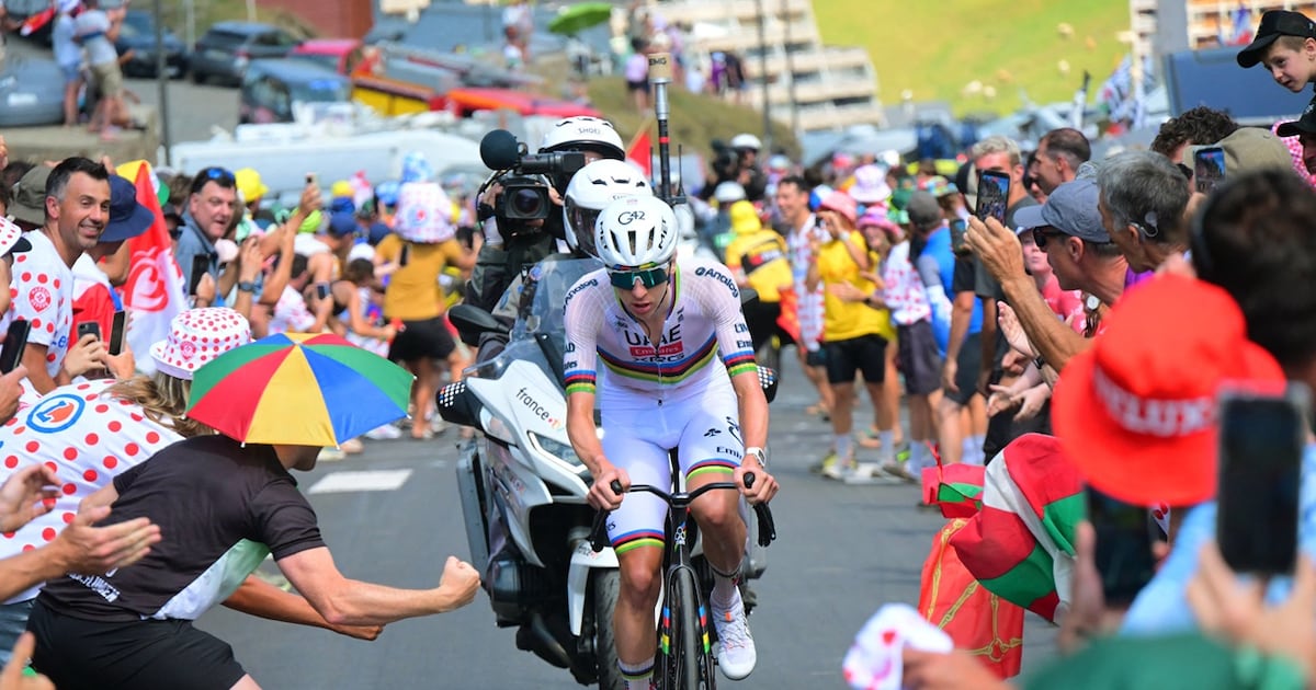 Pogacar wins Tourmalet stage to take overall lead from Traeen
