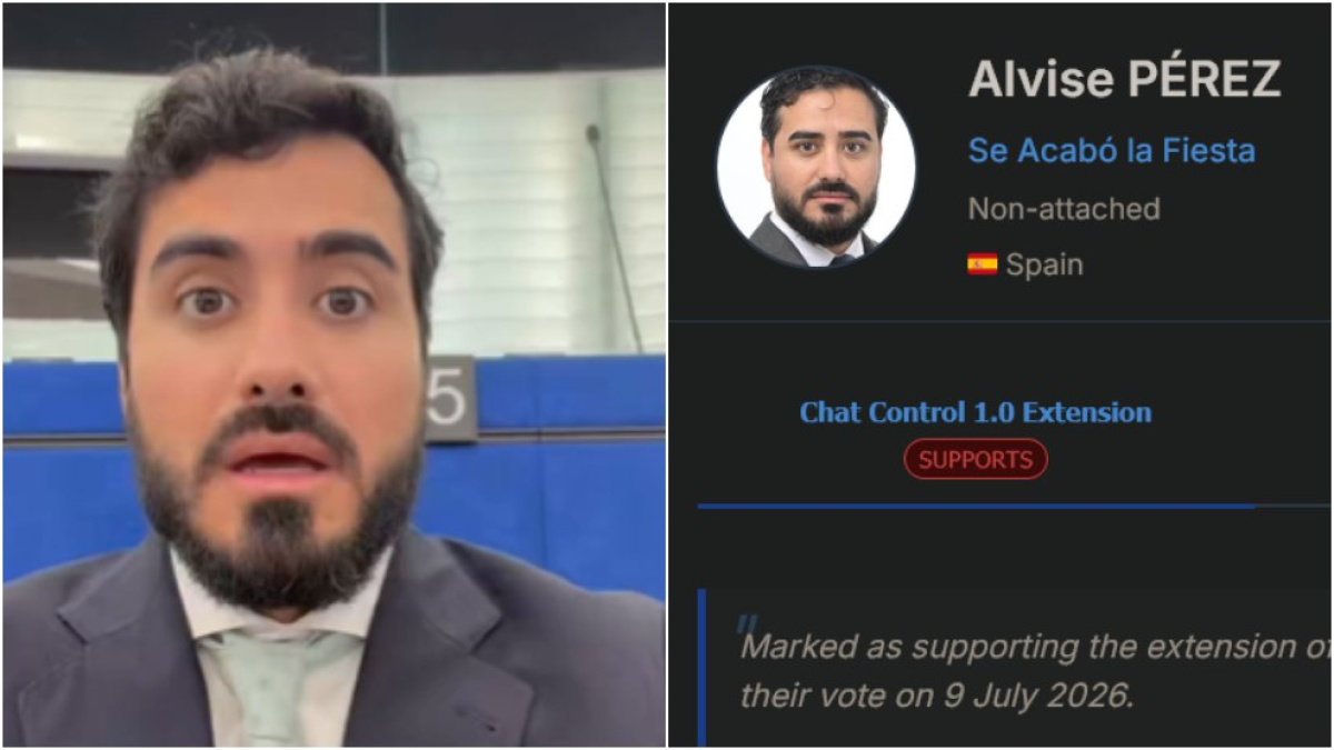Alvise Pérez critica el 'chat control' en el Parlamento Europeo pero emite un voto favorable durante la sesión