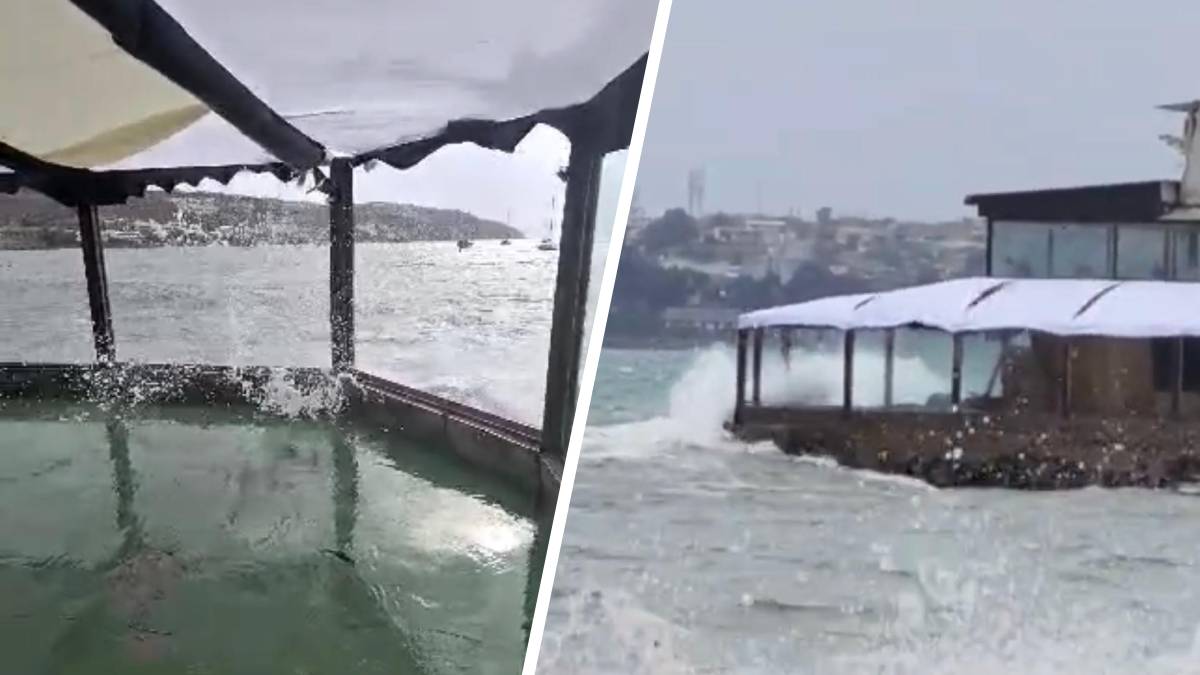 Oleaje destruye comedor vacío en Coquimbo