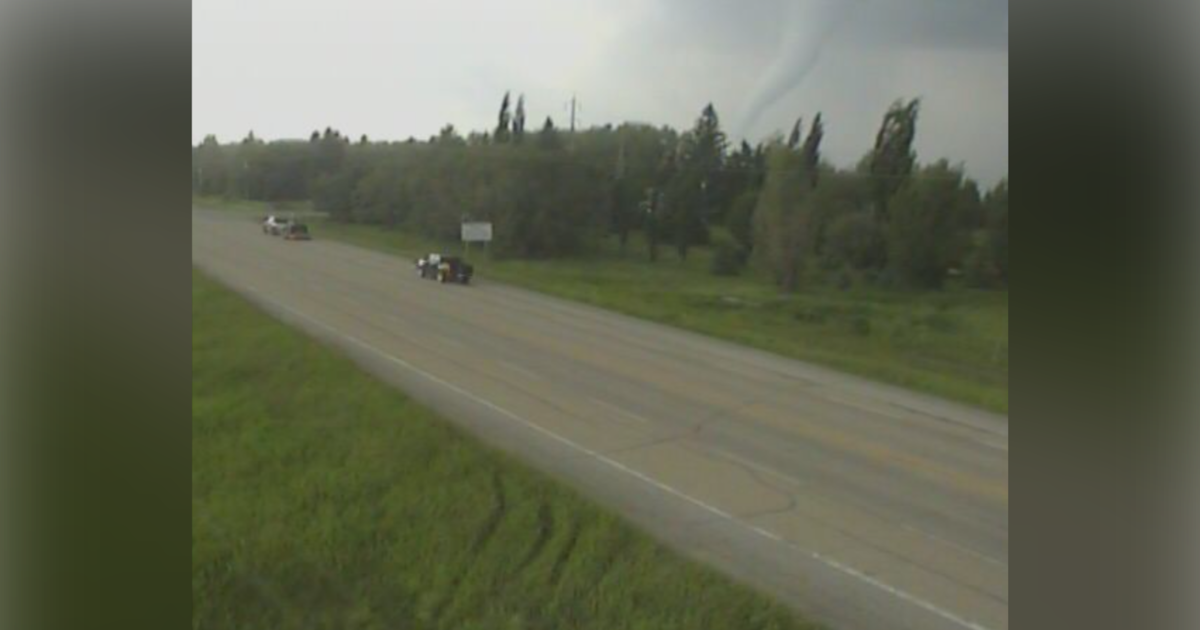 Tornado warning issued for Clearwater County after traffic camera captures storm in central Alberta