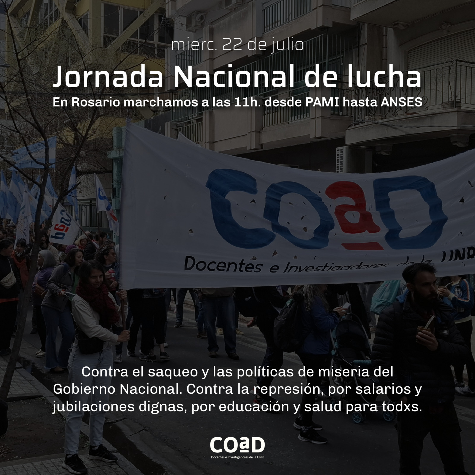 Protesta contra el ajuste y la represión en Argentina