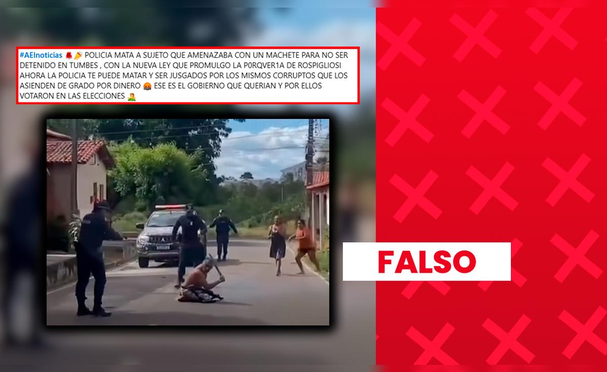 Video viral de policía abatiendo a hombre armado es falso: ocurrió en Brasil