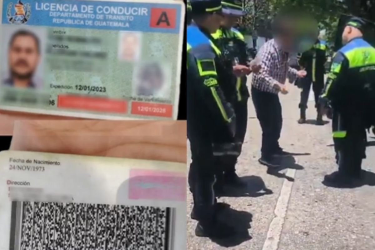 Conductor sancionado por portar licencia falsa en zona 10