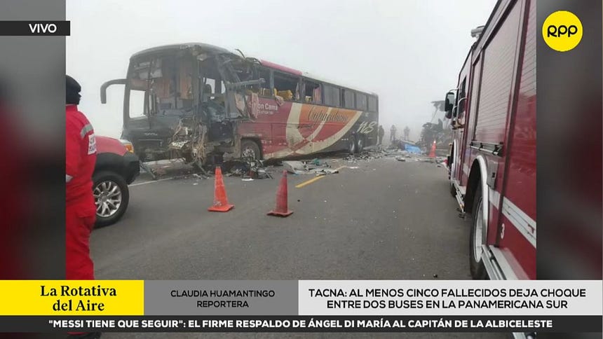 Choque entre buses en Tacna deja al menos cinco muertos