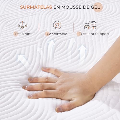 Vue 5 de Sweetnight Surmatelas Xxcm Surmatelas
