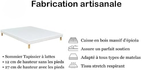 Vue 4 de Generique Sommier Wyatt Blancxcm