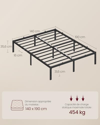 Vue 6 de Vasagle Cadre De Lit