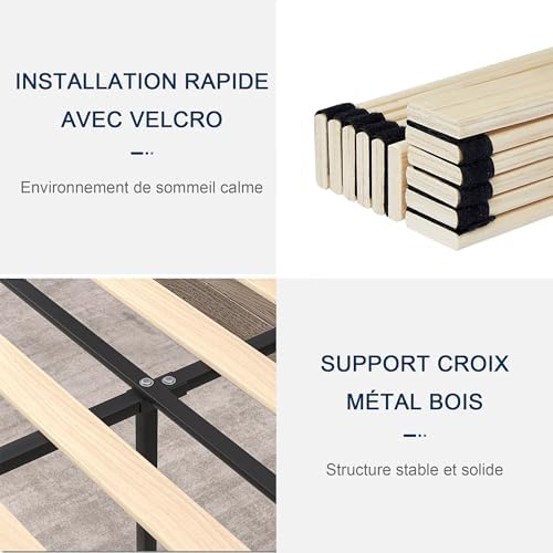 Vue 5 de Vecelo Lit Double Rembourre