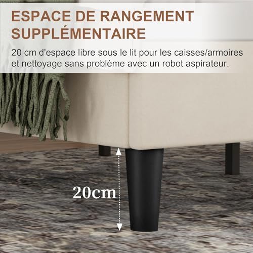 Vue 6 de Vecelo Lit Double Rembourre