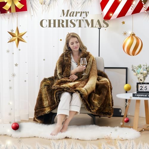 Vue 4 de Homfine Luxueuse Plaid Fausse