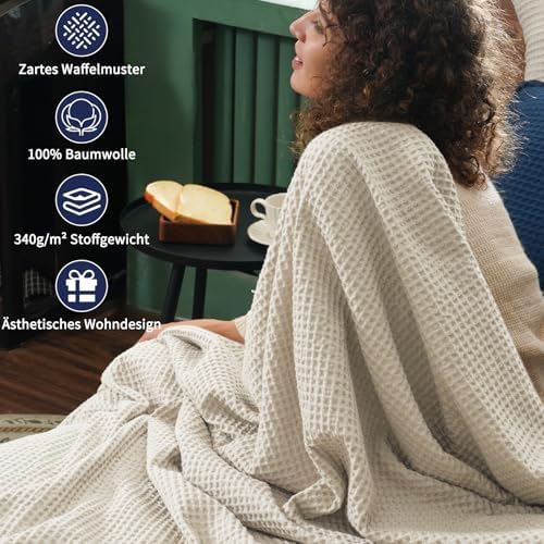 Vue 3 de Phf Couverture Gaufree Coton