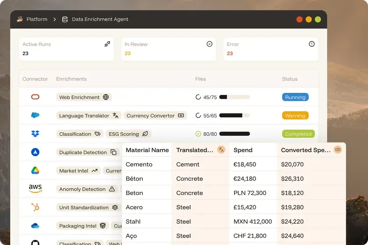 Data Enrichment Agent UI