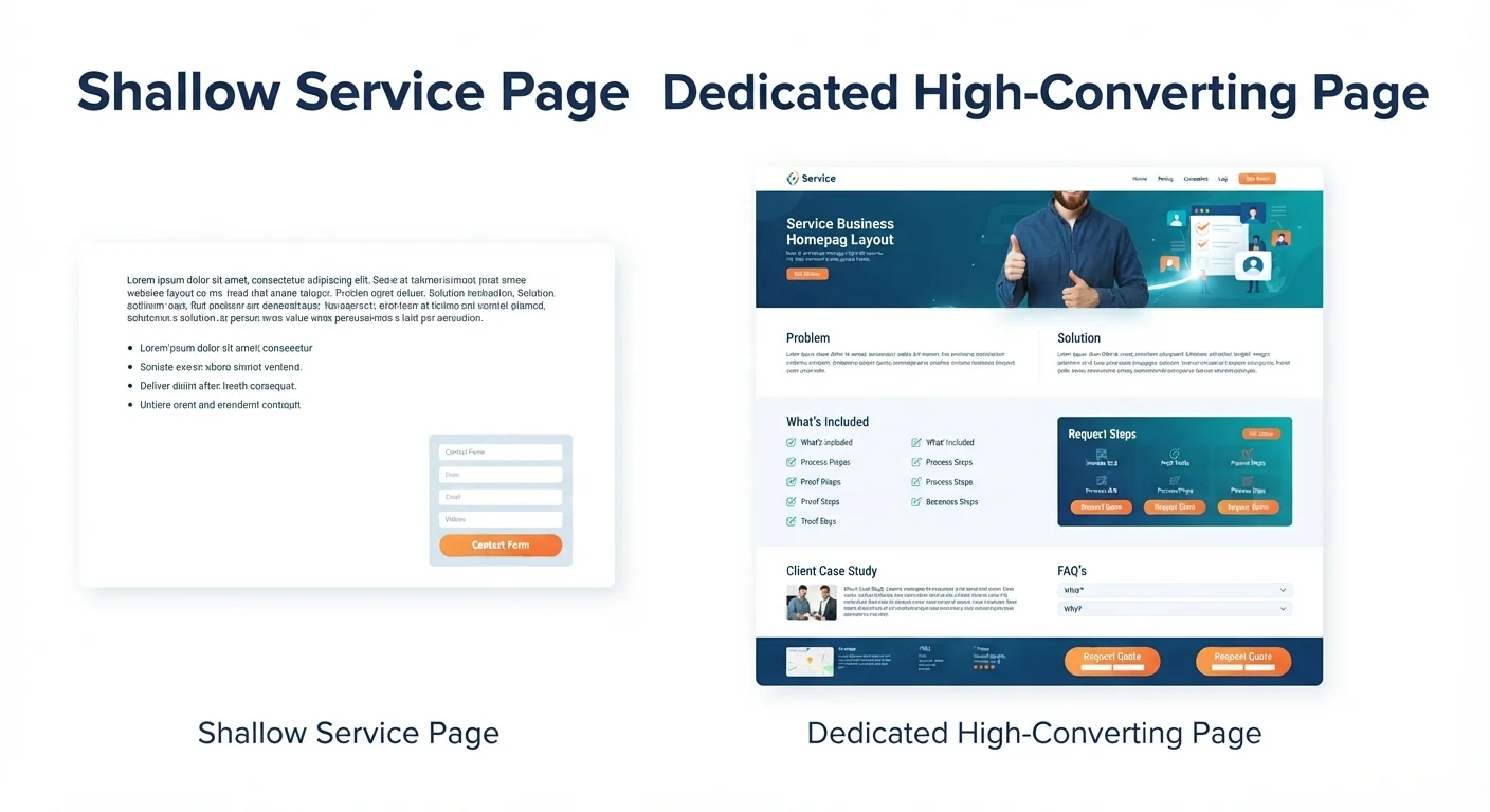 Service page layout