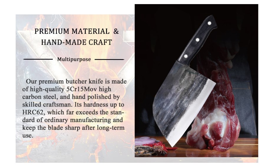  ENOKING Meat Cleaver, 5.9 Inch Fillet Knife Professional  Japanese Chef Knife Super Sharp Viking Knife with Sheath Hand Forged  Butcher Knife High Carbon Steel Vegetable Kitchen Knife for Home & Outdoor