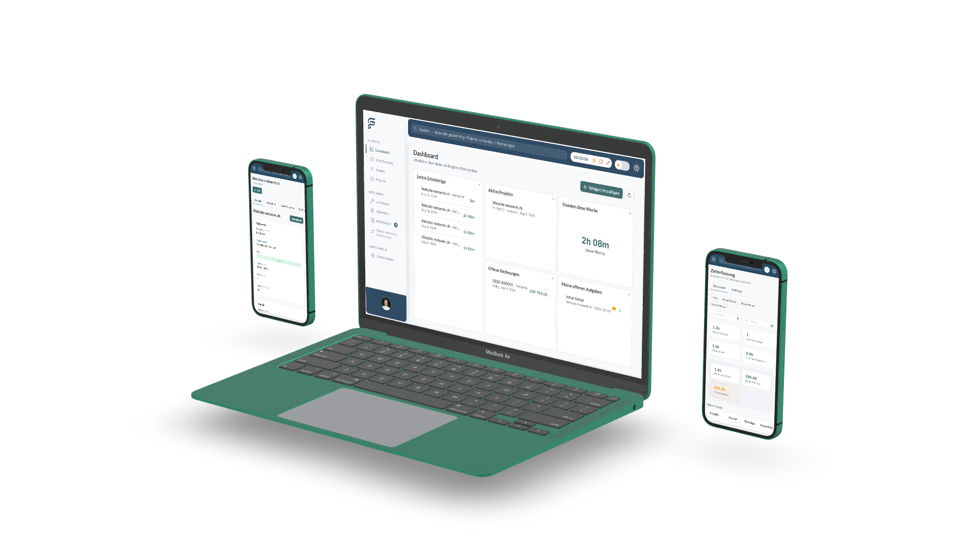 FlowBill Cloud-Plattform - Zeiterfassung, Kundenverwaltung und Rechnungsstellung mit Swiss QR-Bill