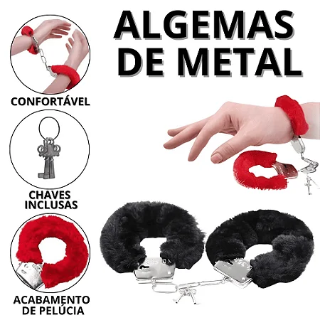 ALGEMAS DE METAL COM PELÚCIA
