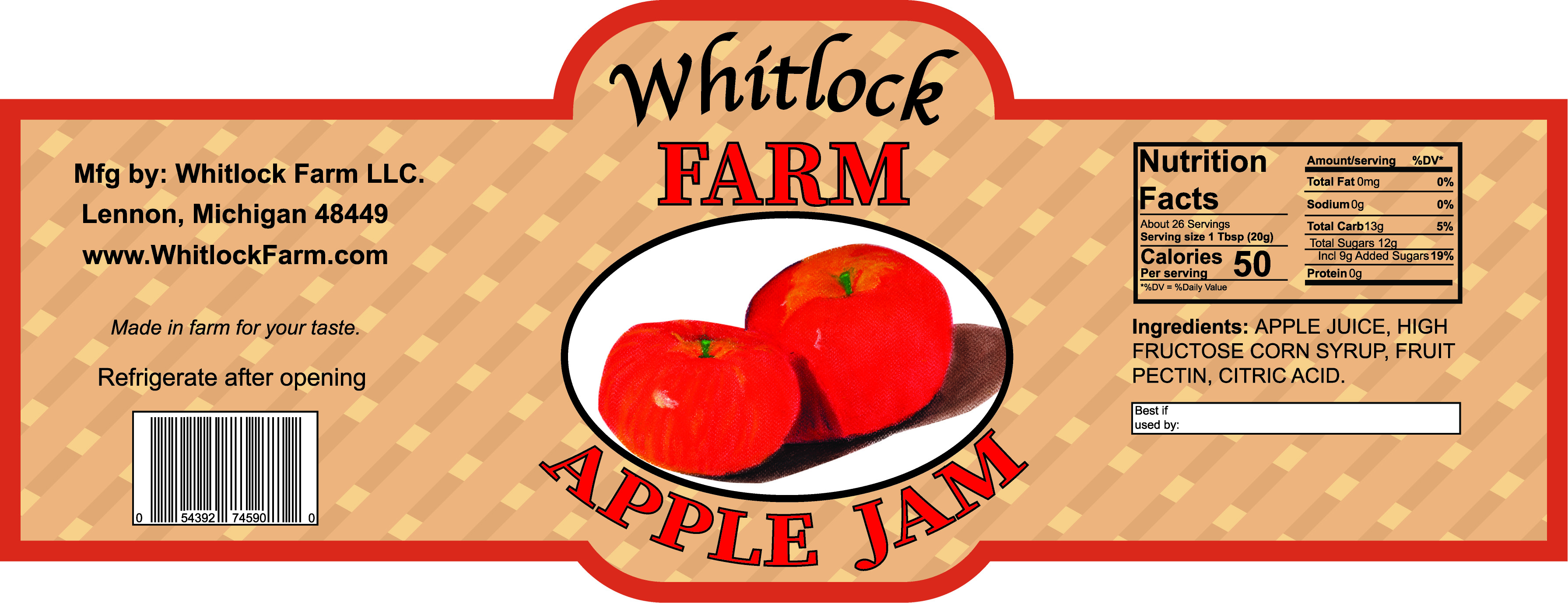 Graphic design for an apple jam brand
