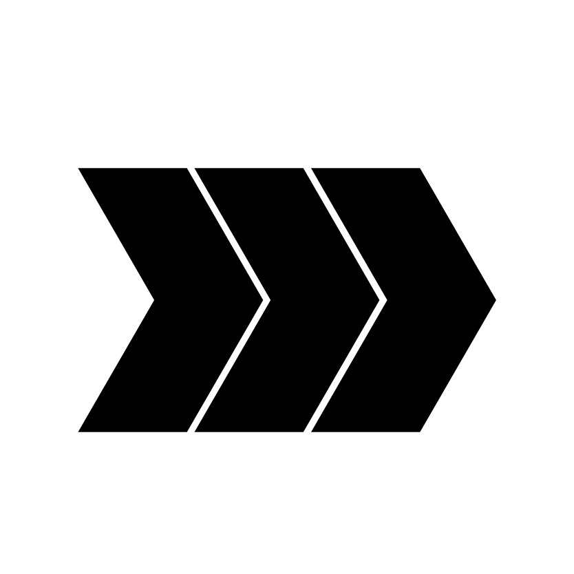 Logo that resembles 3 arrows pointing to the right
