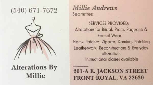 Alterations by Millie BY APPOINTMENT ONLY