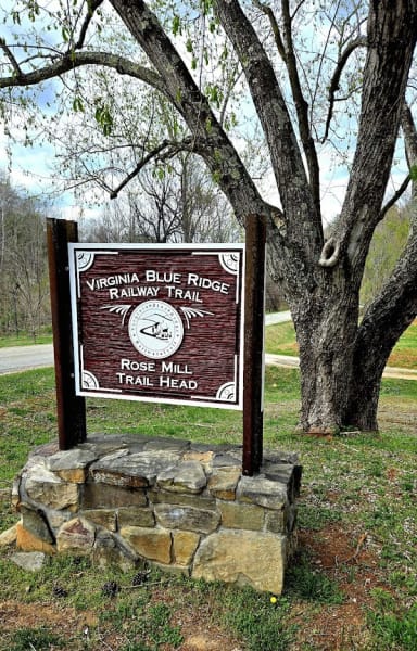 Virginia Blue Ridge Railway Trail Rose Mill Trail Head
