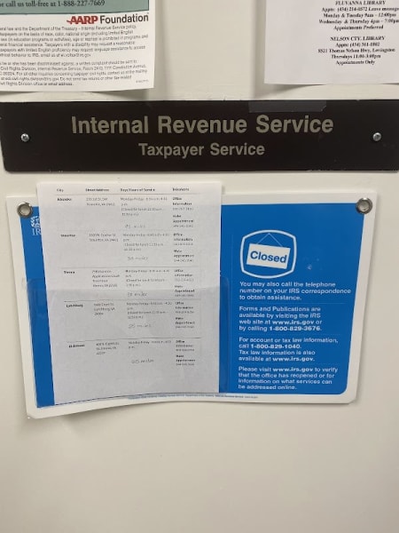 Internal Revenue Service (IRS) Taxpayer Assistance Center