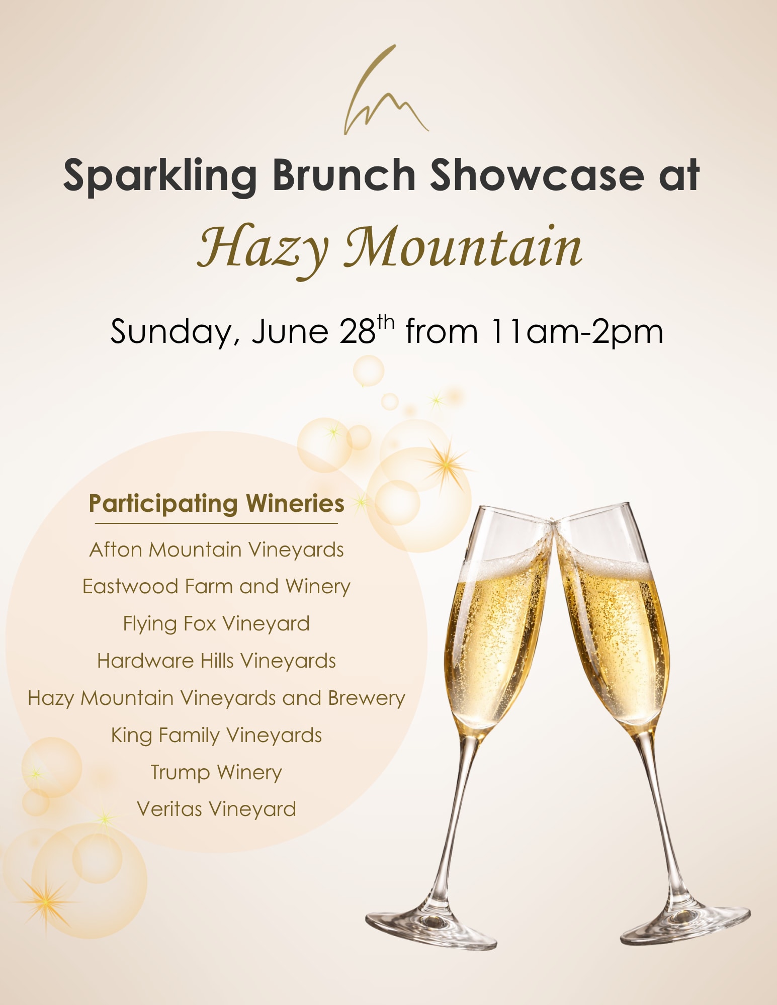 SPARKLING BRUNCH SHOWCASE AT HAZY MOUNTAIN