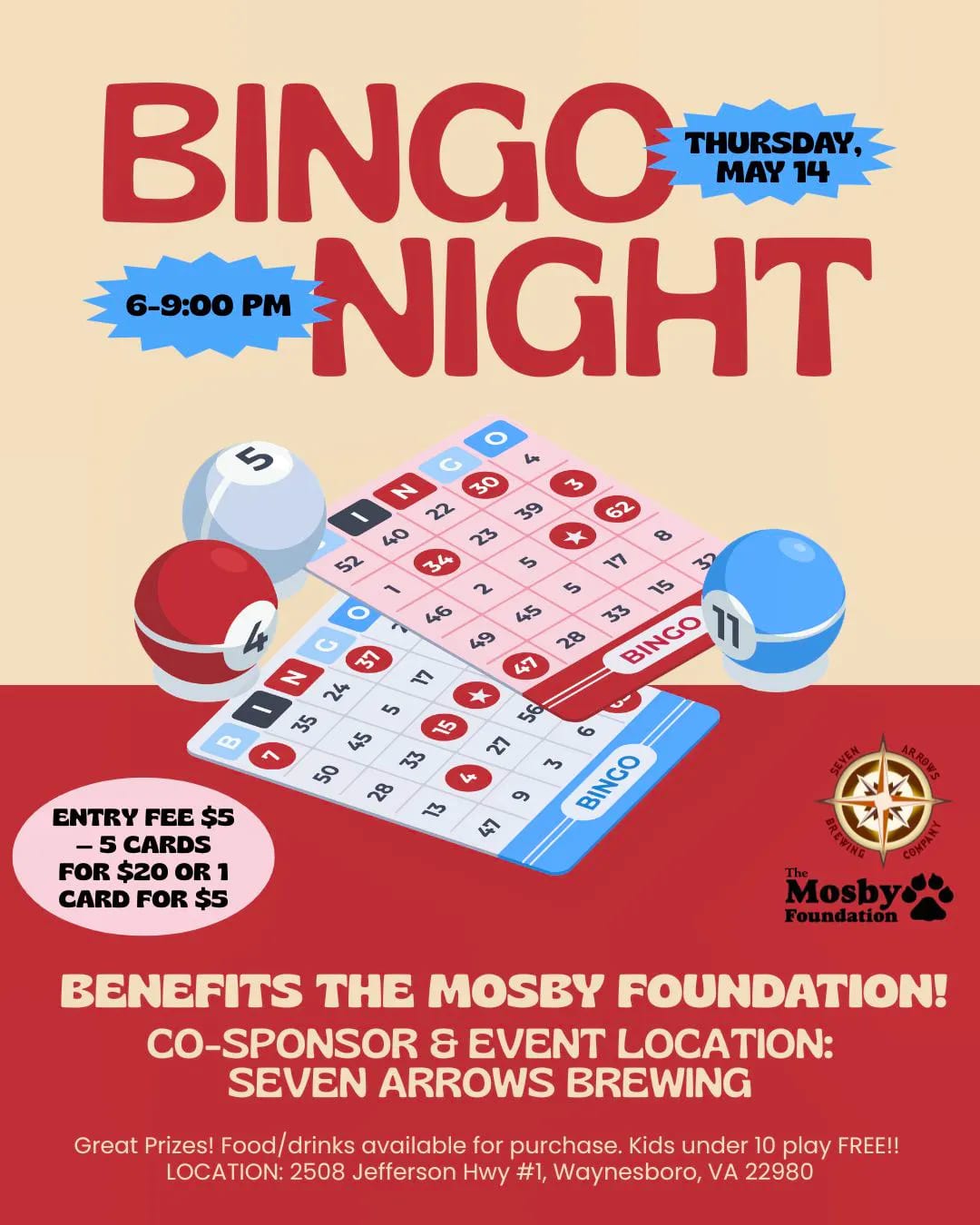 Benefit Bingo Night for Mosby Foundation
