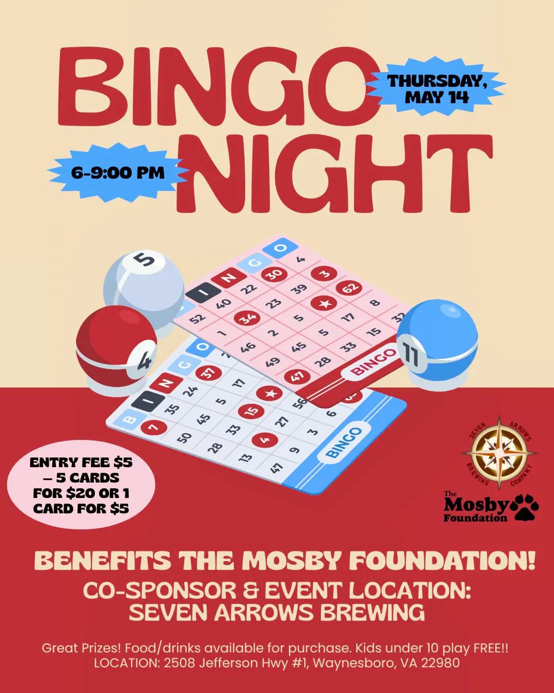 Benefit Bingo Night for Mosby Foundation