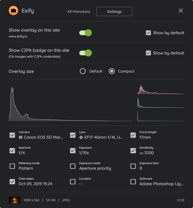 Settings example