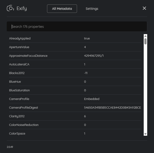 All metadata example