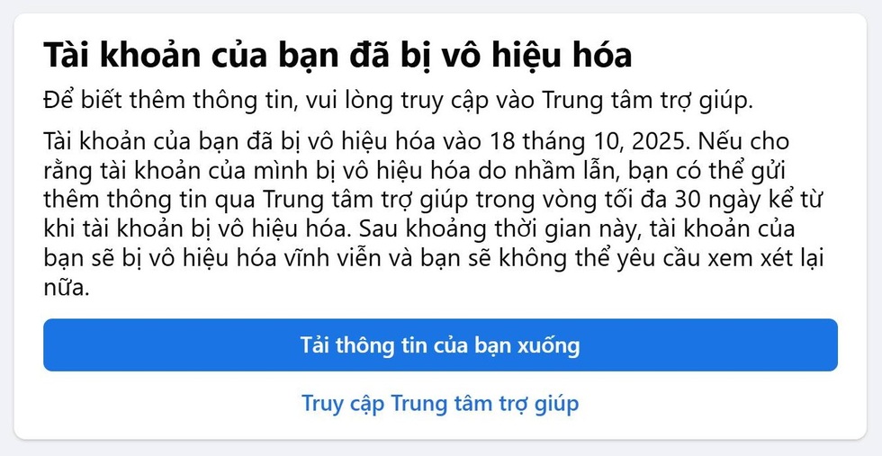 Nhiều người dùng Việt Nam bị khóa tài khoản Facebook không rõ lý do - 1