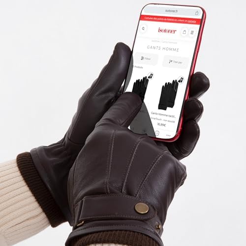 Vue 2 de Gants Homme Tactiles En