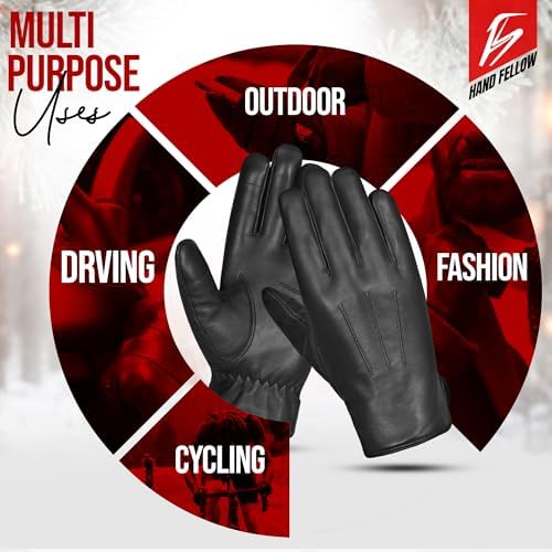 Vue 6 de Gants Homme Noir Noir