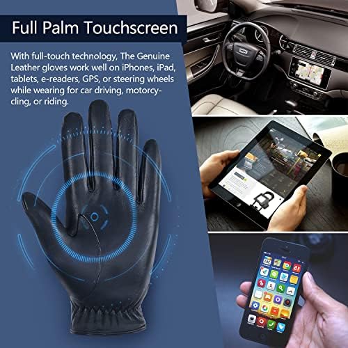 Vue 4 de Mens Sheepskin Leather Gloves