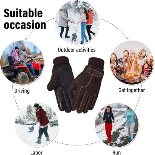 Vue 6 de Gants Thermiques En Cuir