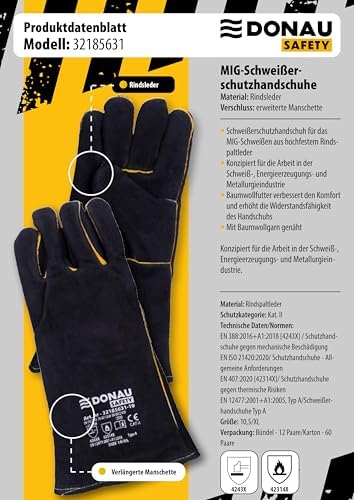 Vue 4 de Gant De Soudeur En