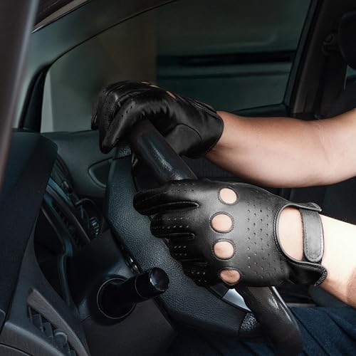 Vue 3 de Gants Conduite Homme Cuir