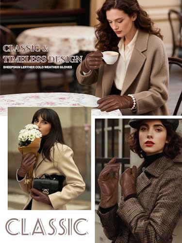 Vue 2 de Gants Cuir Femme Tactiles