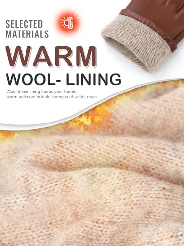 Vue 5 de Gants Cuir Femme Tactiles