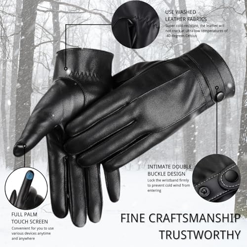 Vue 3 de Gants Homme En Cuir