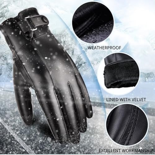 Vue 4 de Gants Homme En Cuir