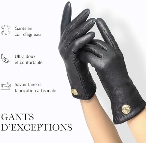 Vue 2 de Gants Cuir Dagneau Pour