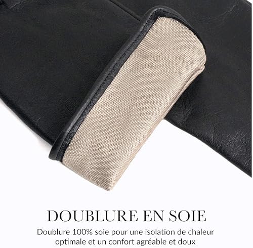 Vue 3 de Gants Cuir Dagneau Pour