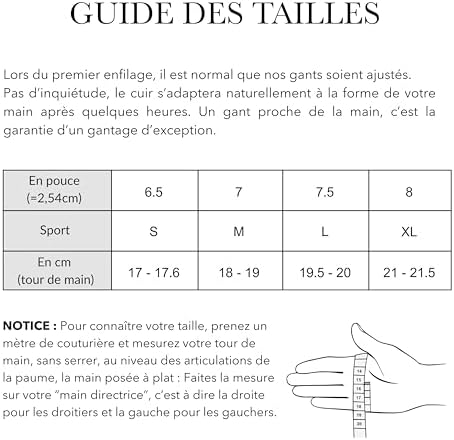 Vue 6 de Gants Cuir Dagneau Pour
