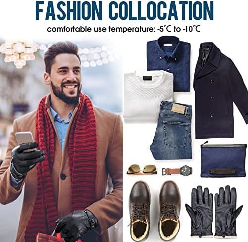 Vue 4 de Gants Dhiver En Cuir