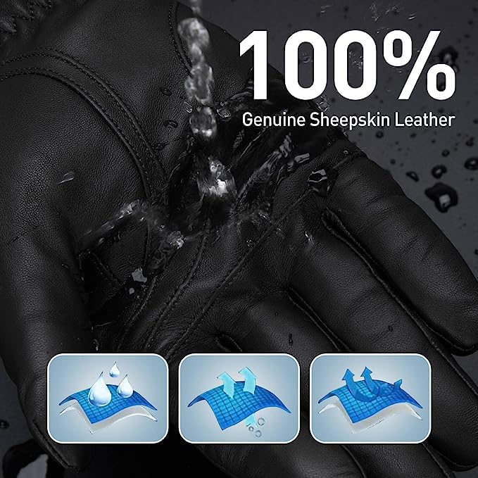 Vue 2 de Gants En Cuir Veritable