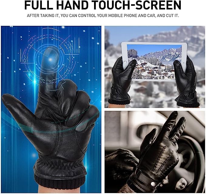 Vue 3 de Gants En Cuir Veritable